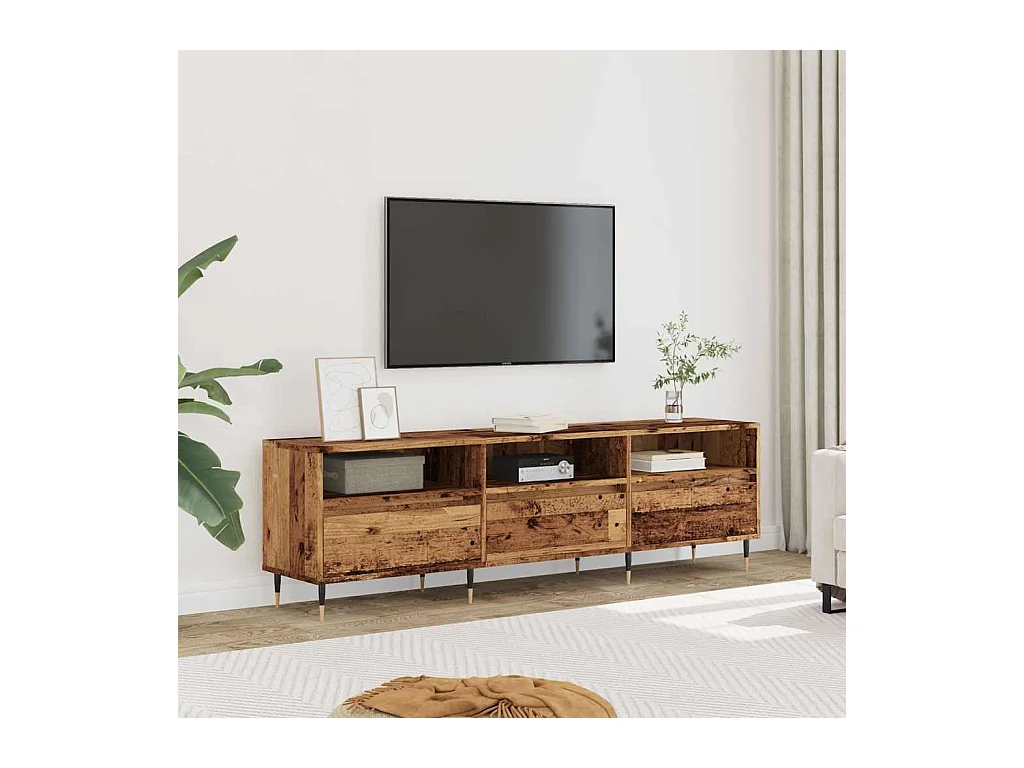 Meuble TV vieux bois 150x30x44,5 cm bois d'ingénierie