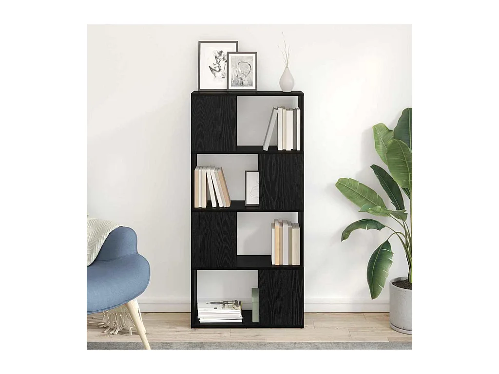 Centre de divertissement Noir 60 x 24 x 124 cm