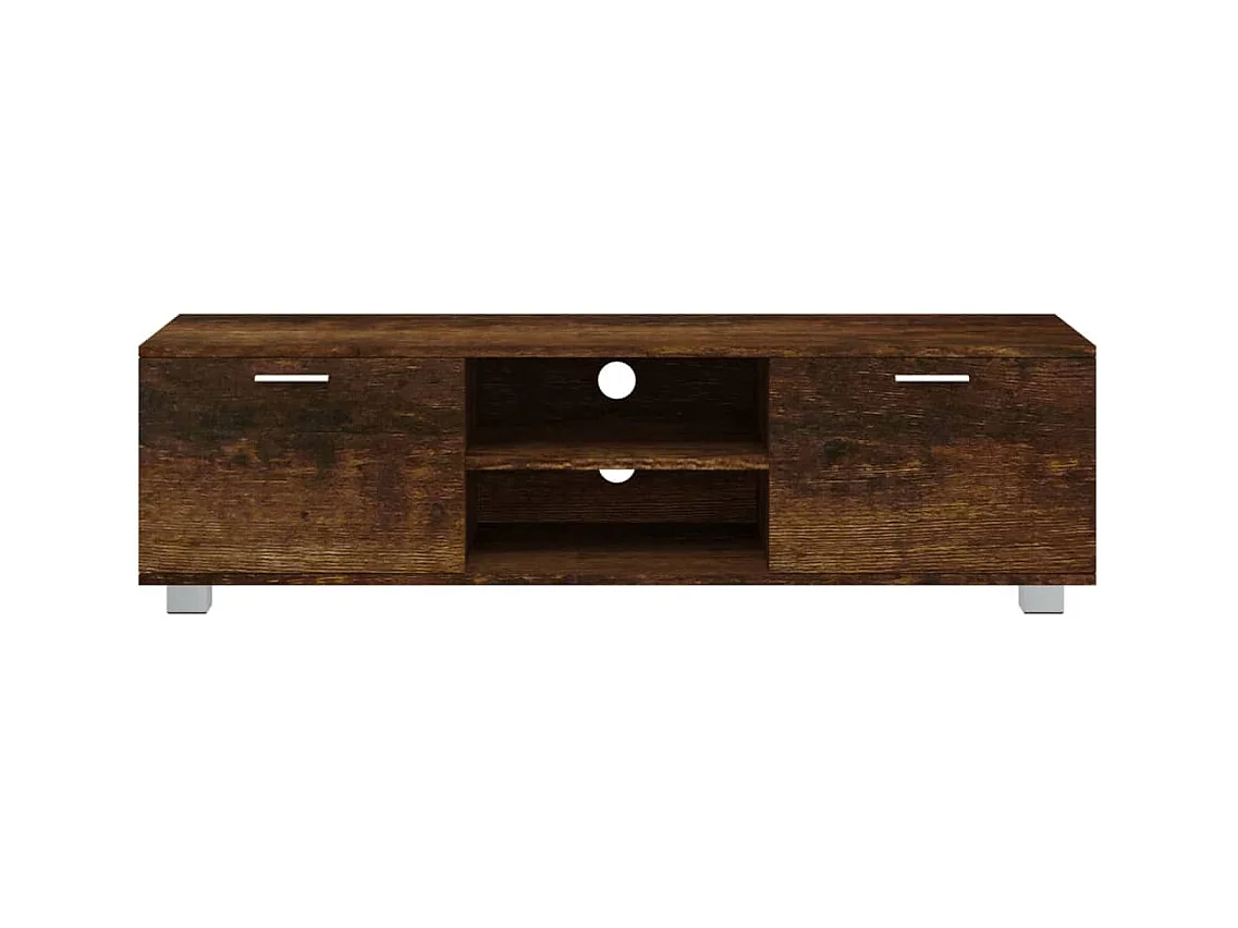 Meuble TV Chêne fumé 140x40,5x35 cm Bois d'ingénierie