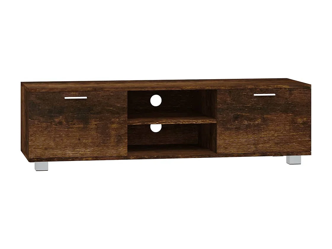 Meuble TV Chêne fumé 140x40,5x35 cm Bois d'ingénierie