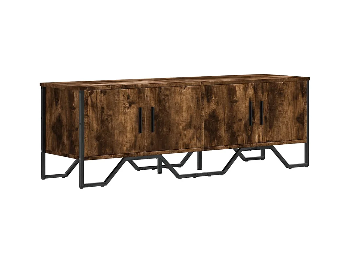 Meuble TV chêne fumé 122x34x41 cm bois d'ingénierie