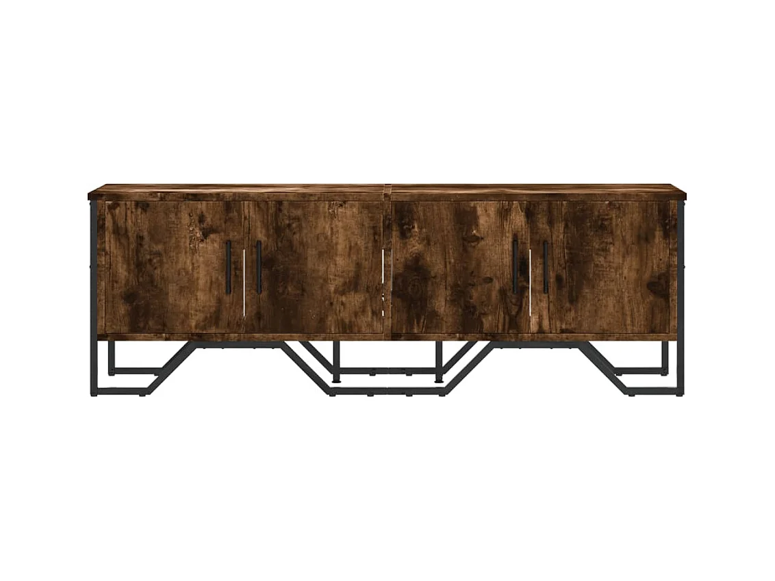 Meuble TV chêne fumé 122x34x41 cm bois d'ingénierie