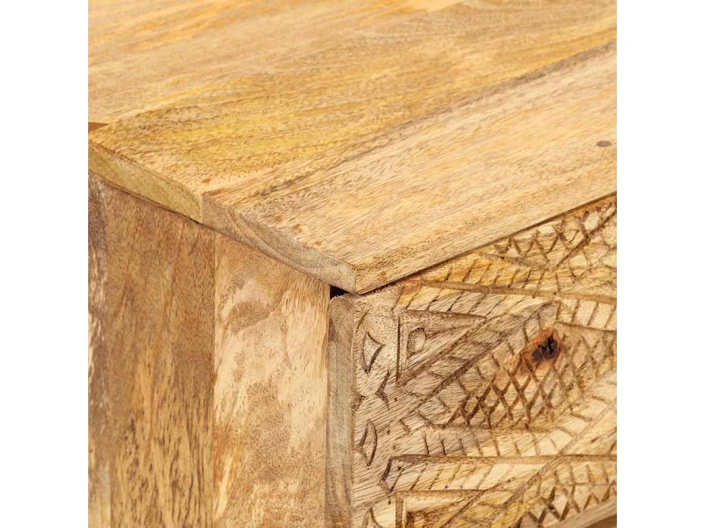 Meuble TV Bois de manguier solide 110x30x40 cm