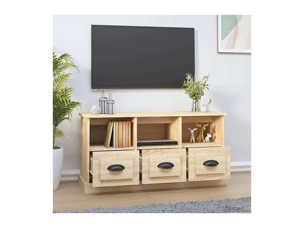 Mobile TV in rovere Sonoma 100x35x50 cm in legno ingegnerizzato