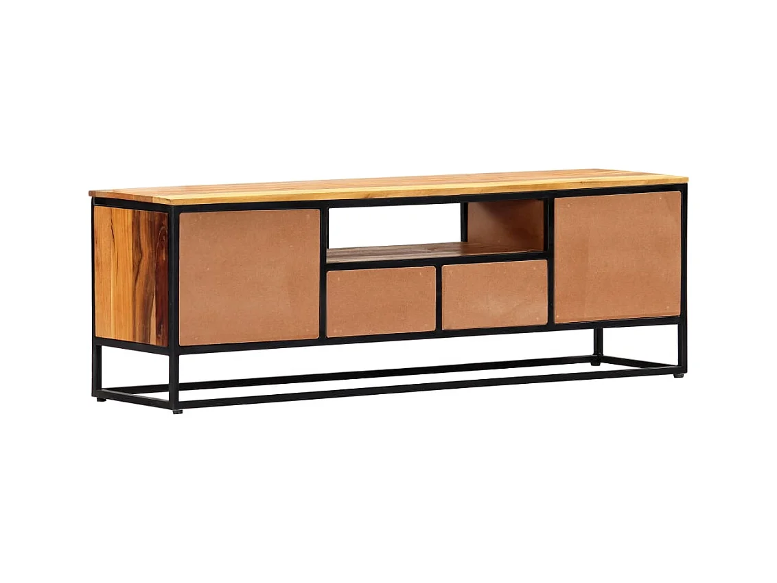 Meuble TV 120 x 30 x 40 cm Bois de récupération massif et acier
