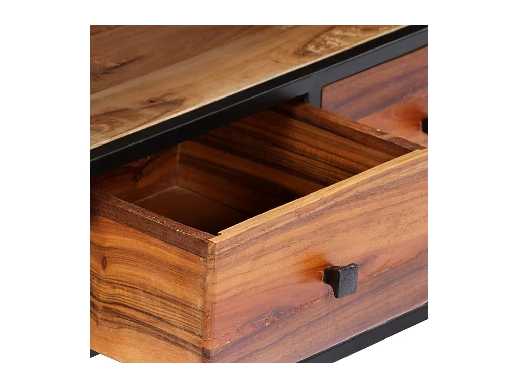 Meuble TV 120 x 30 x 40 cm Bois de récupération massif et acier