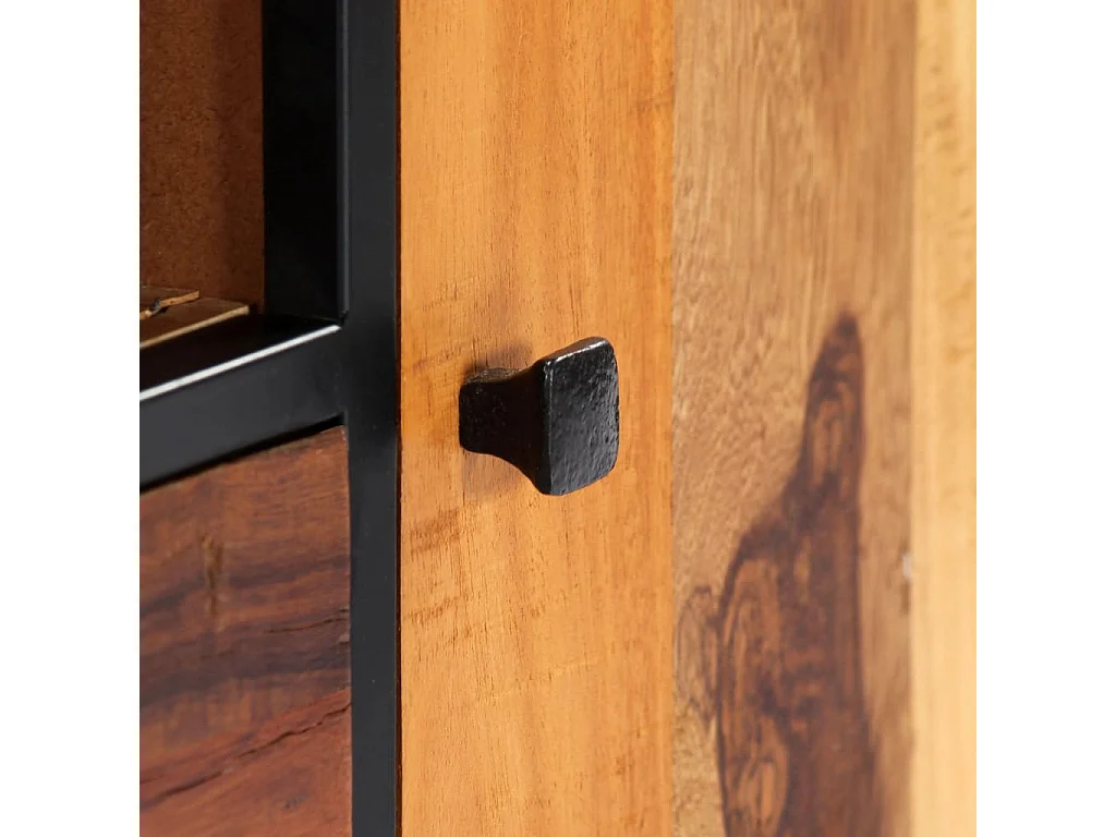 Meuble TV 120 x 30 x 40 cm Bois de récupération massif et acier