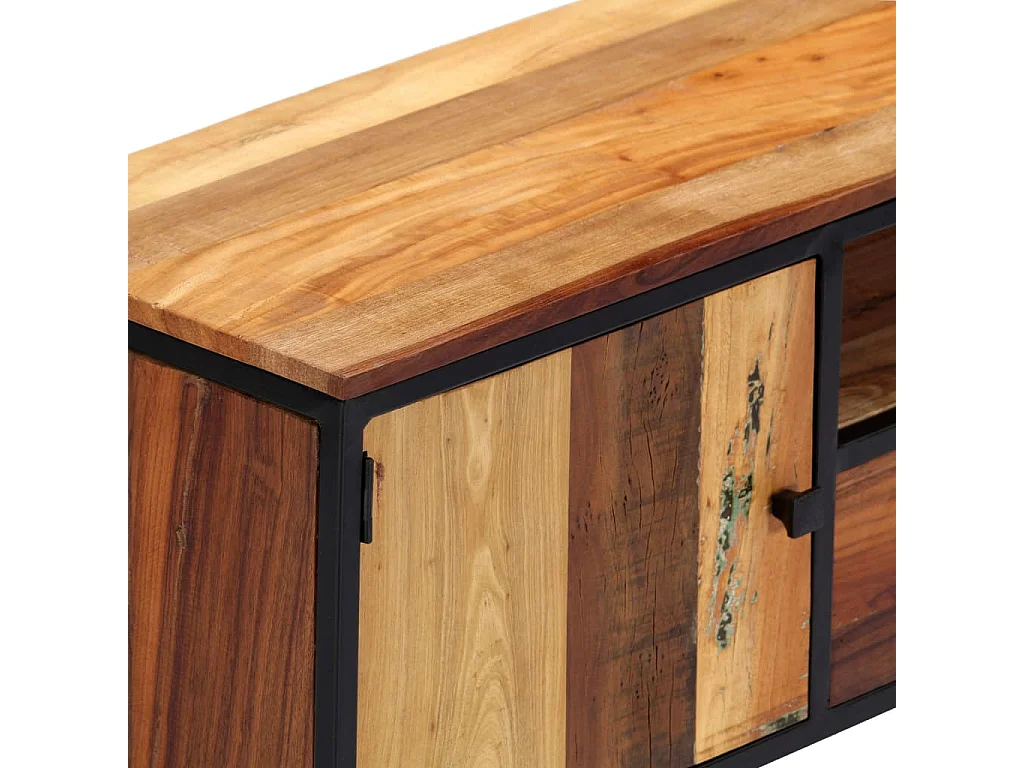 Mobile TV 120 x 30 x 40 cm Legno massello di recupero e acciaio