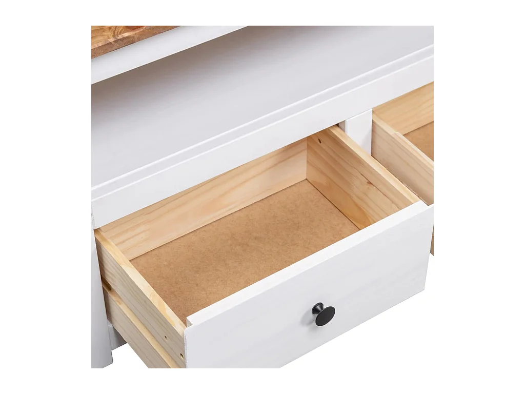 Meuble TV d'angle Blanc 93x49x49 cm Pin Assortiment Panama