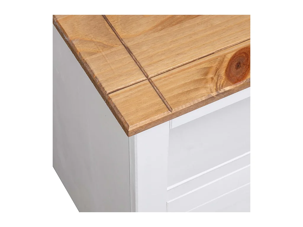 Meuble TV d'angle Blanc 93x49x49 cm Pin Assortiment Panama