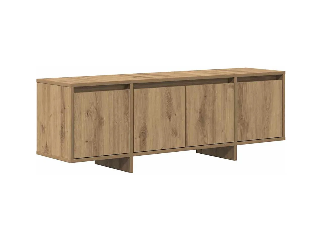 Meuble TV chêne artisanal 120x30x40,5 cm bois d'ingénierie