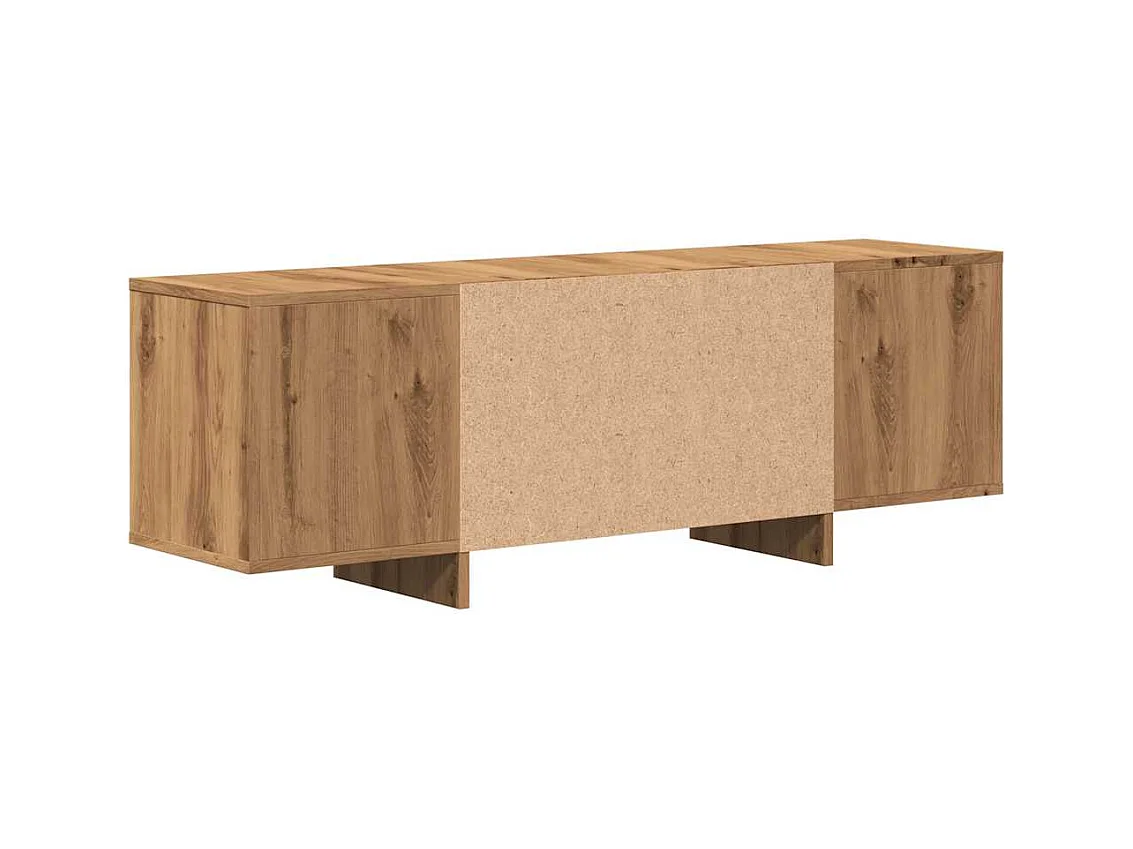 Meuble TV chêne artisanal 120x30x40,5 cm bois d'ingénierie