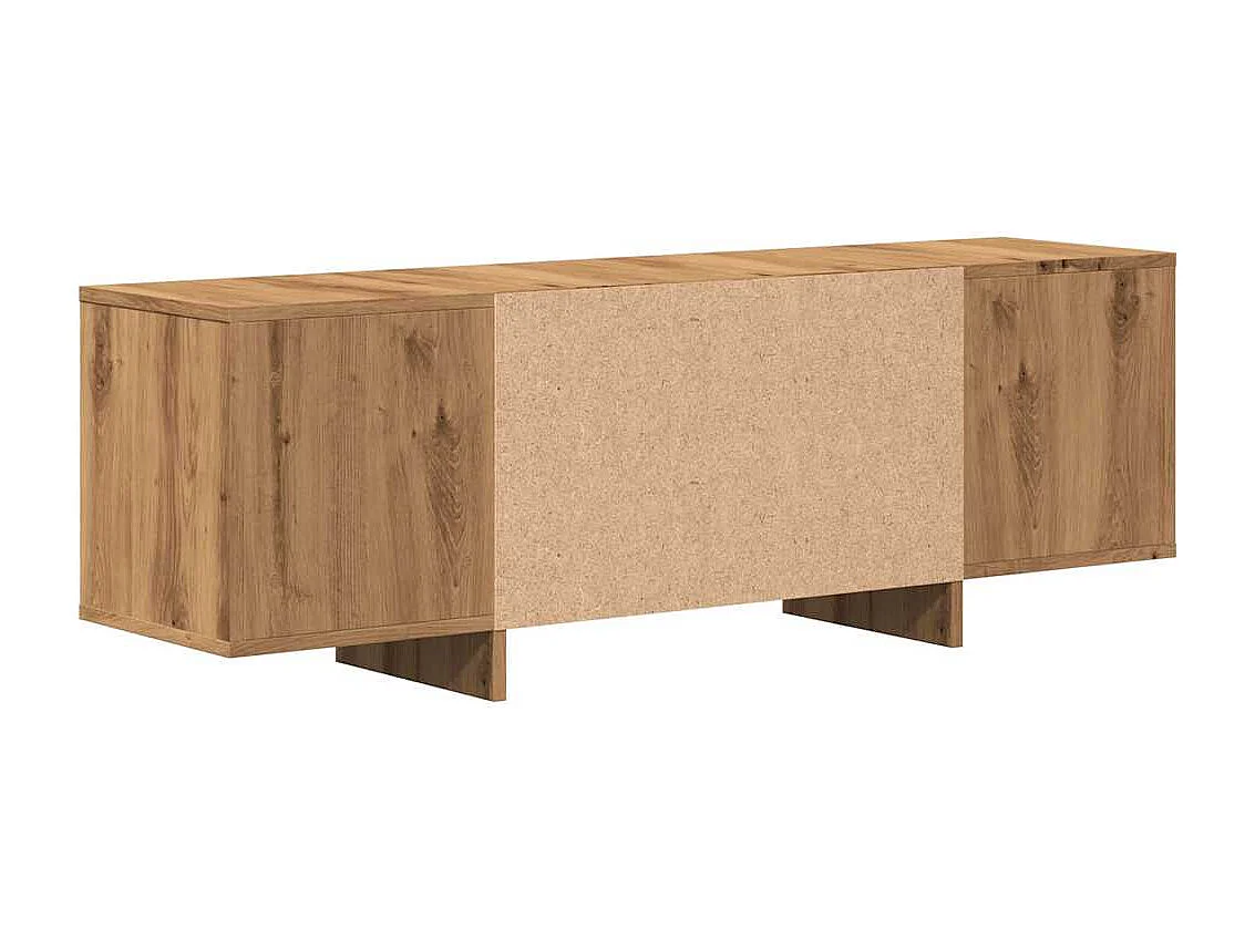 Meuble TV chêne artisanal 120x30x40,5 cm bois d'ingénierie