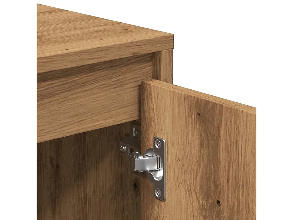 Meuble TV chêne artisanal 120x30x40,5 cm bois d'ingénierie