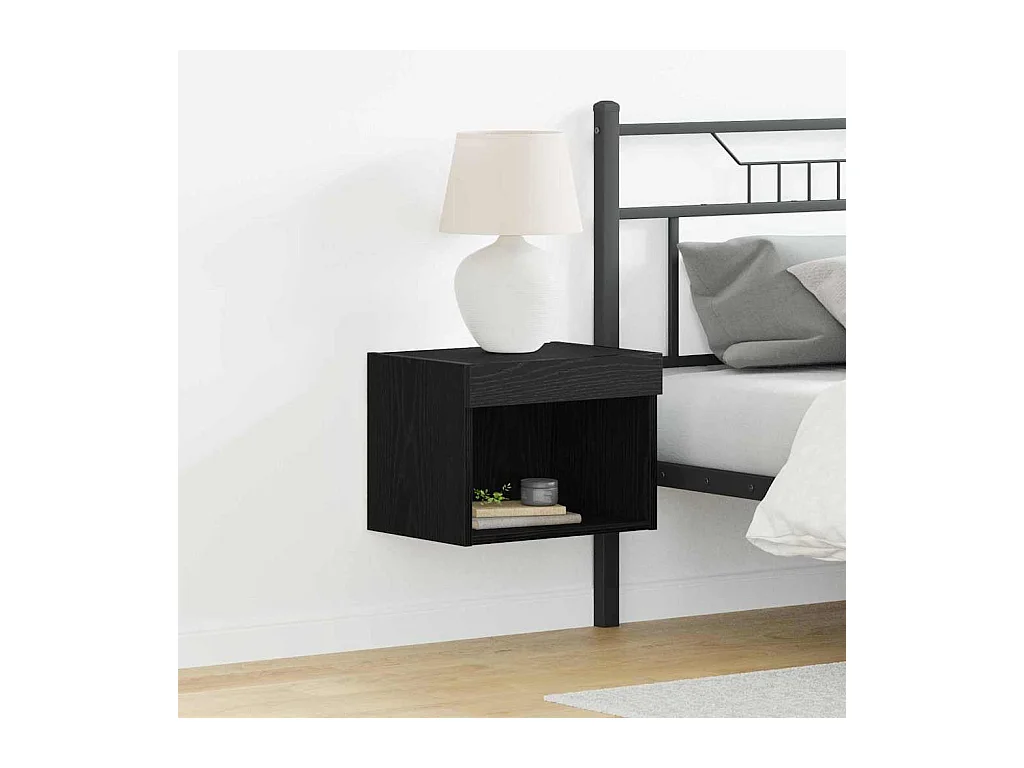 Armoire Wall avec lumières LED Chêne Noir 40x30x30 cm