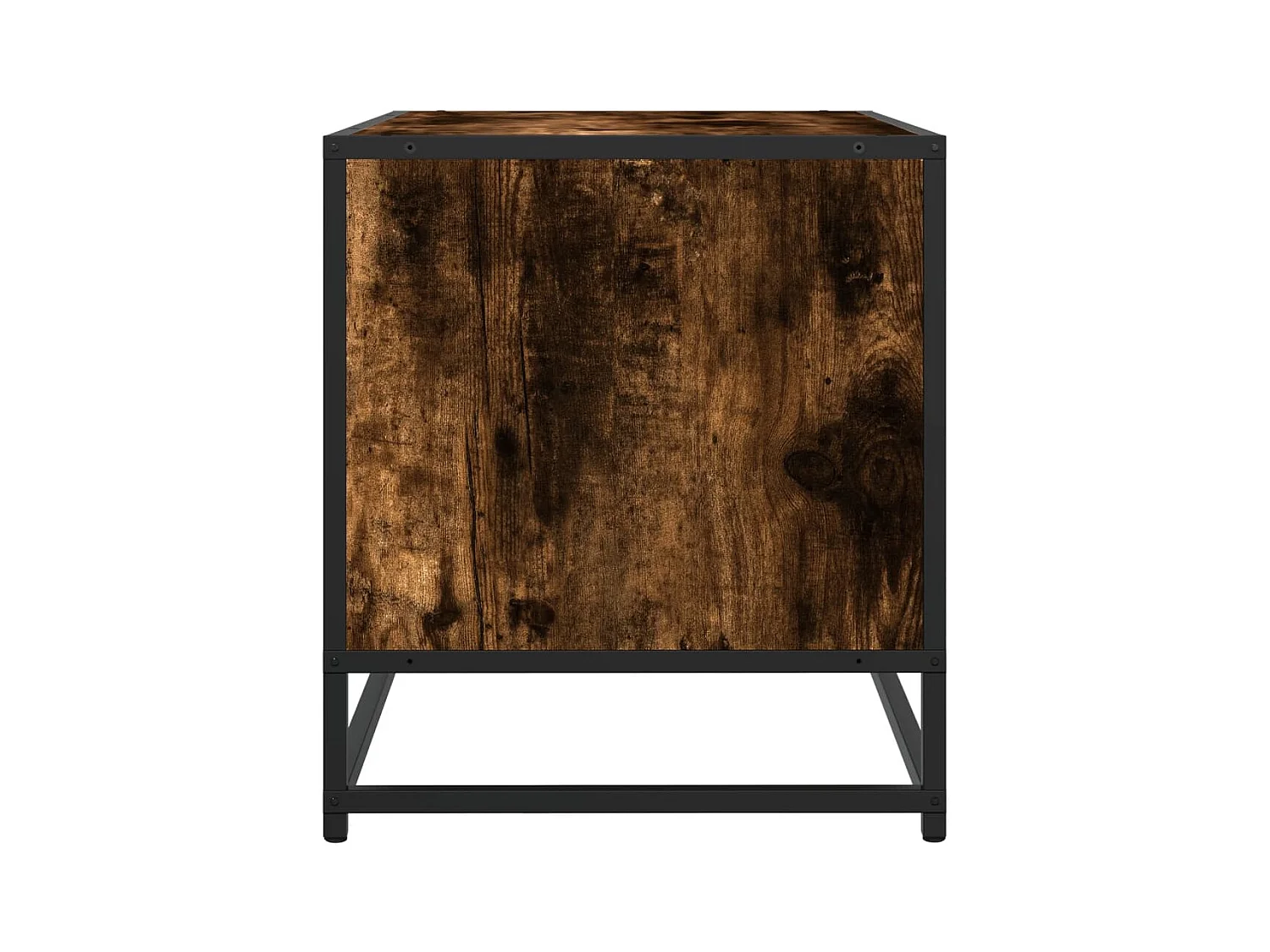 TV-meubel van gerookt eikenhout 120,5x40x46 cm, bewerkt hout en metaal