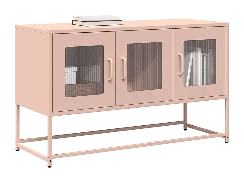 Mobile porta TV rosa 100,5x39x60,5 cm in acciaio laminato a freddo