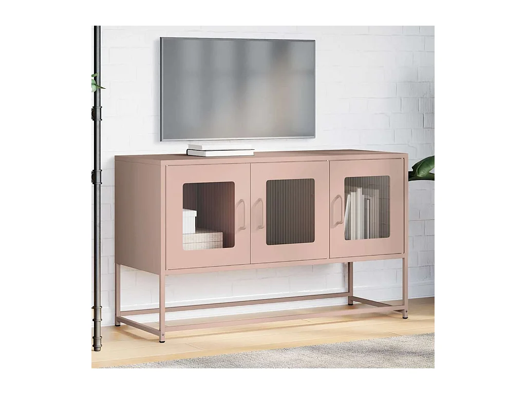 Mobile porta TV rosa 100,5x39x60,5 cm in acciaio laminato a freddo