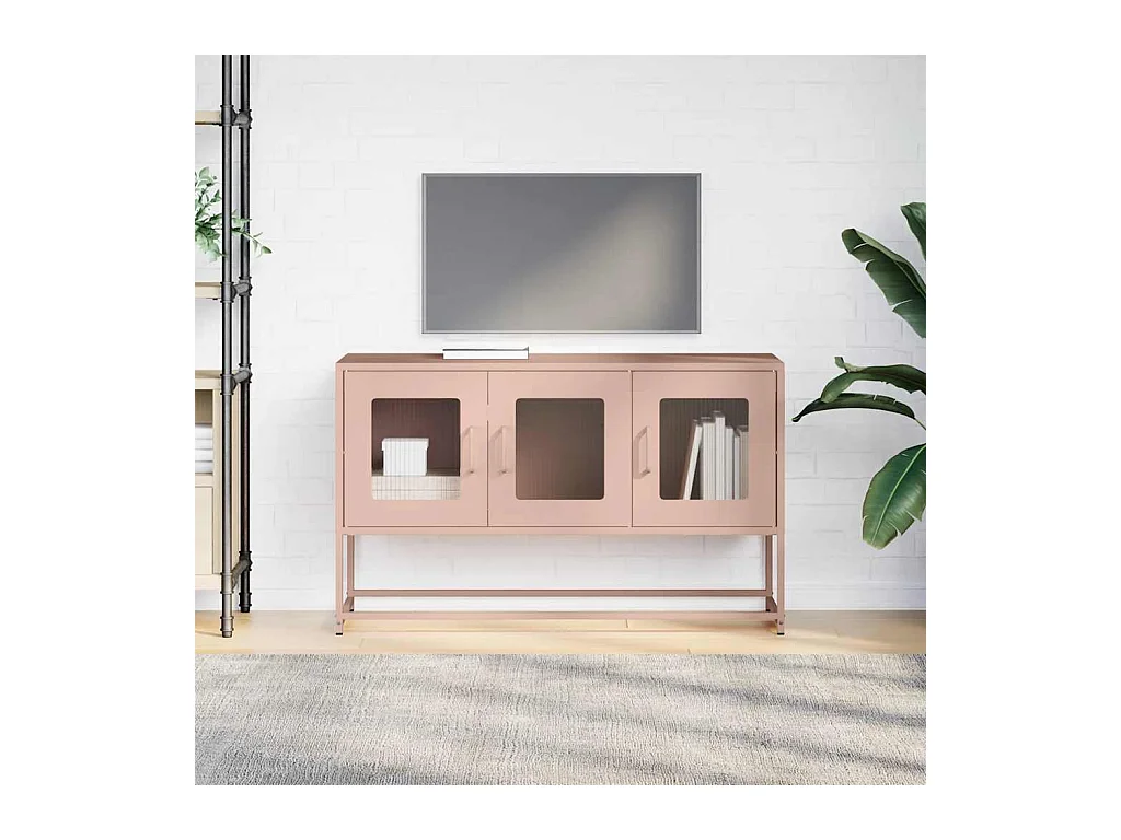 Mobile porta TV rosa 100,5x39x60,5 cm in acciaio laminato a freddo