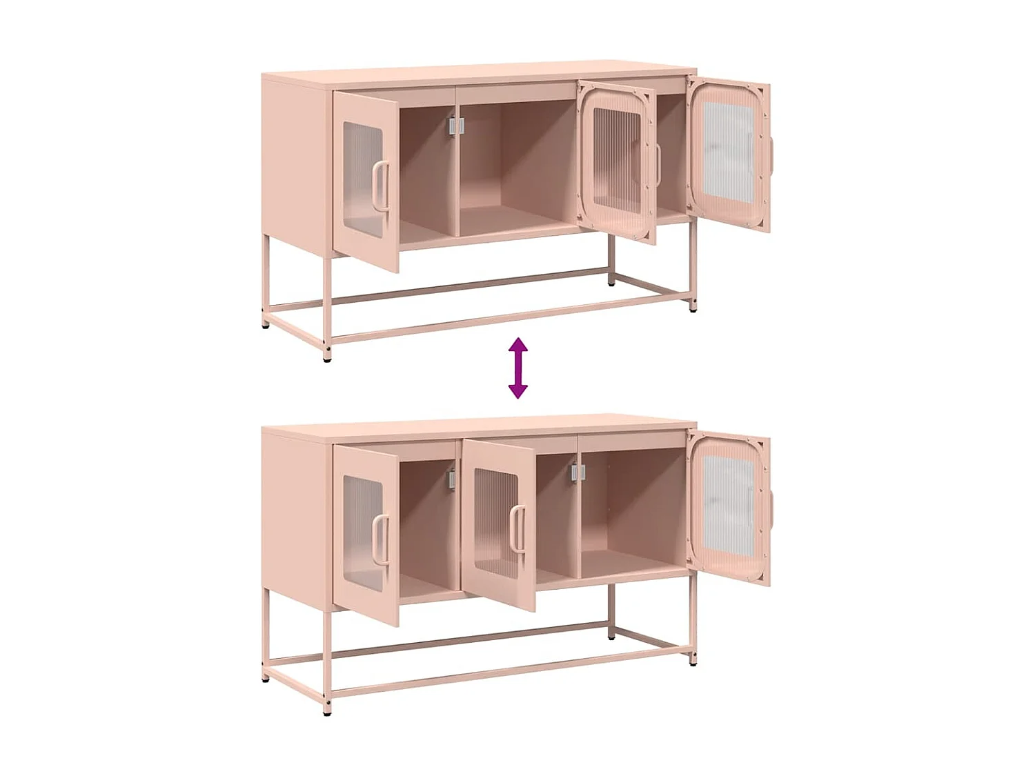 Mobile porta TV rosa 100,5x39x60,5 cm in acciaio laminato a freddo