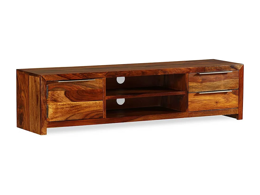 Meuble TV Bois massif 120x30x30 cm