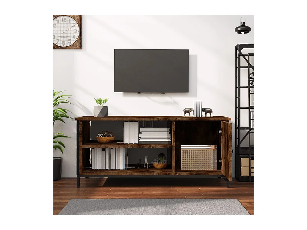 Mobile TV in rovere affumicato 100x40x45 cm in legno ingegnerizzato