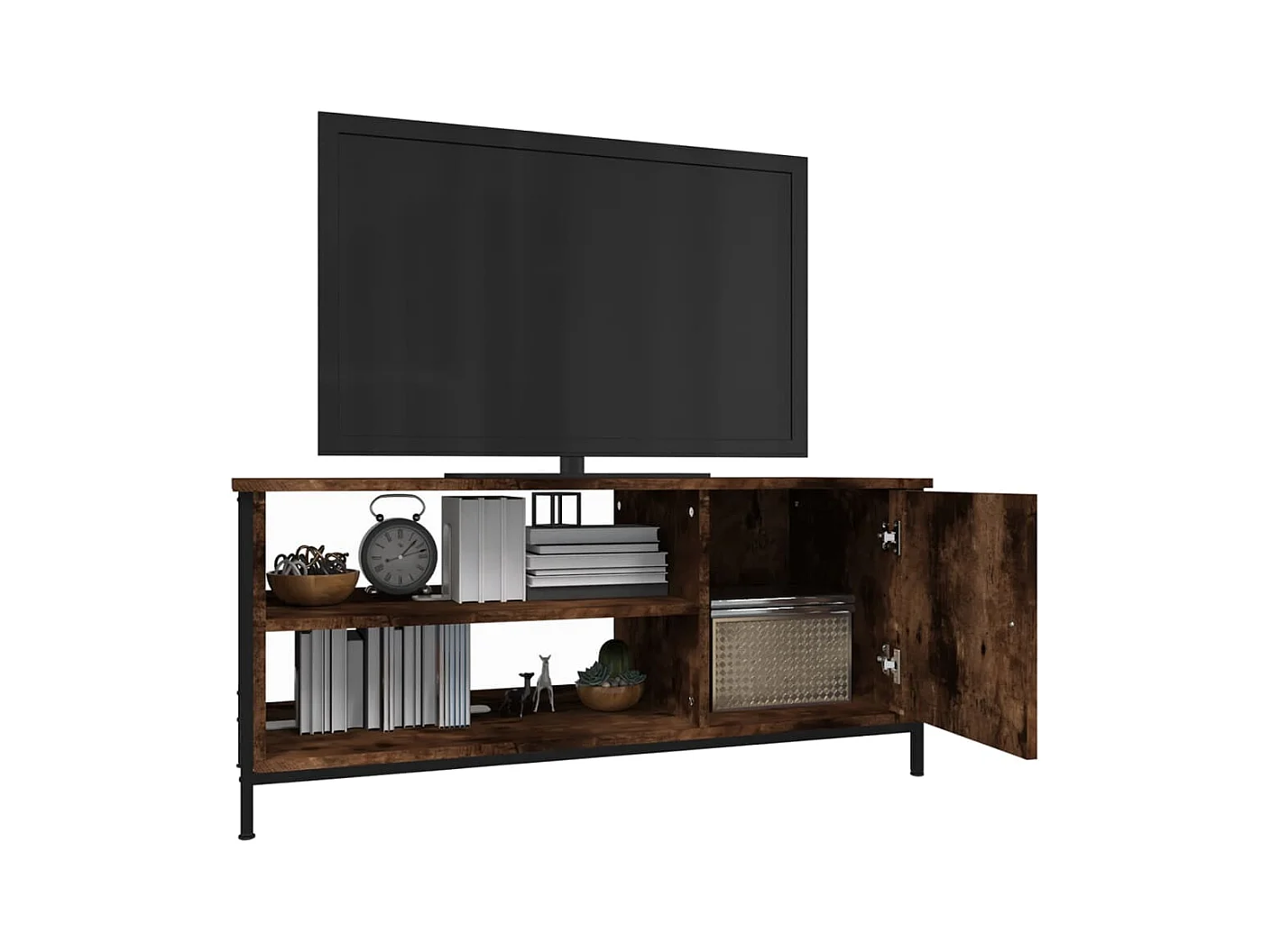 Mobile TV in rovere affumicato 100x40x45 cm in legno ingegnerizzato