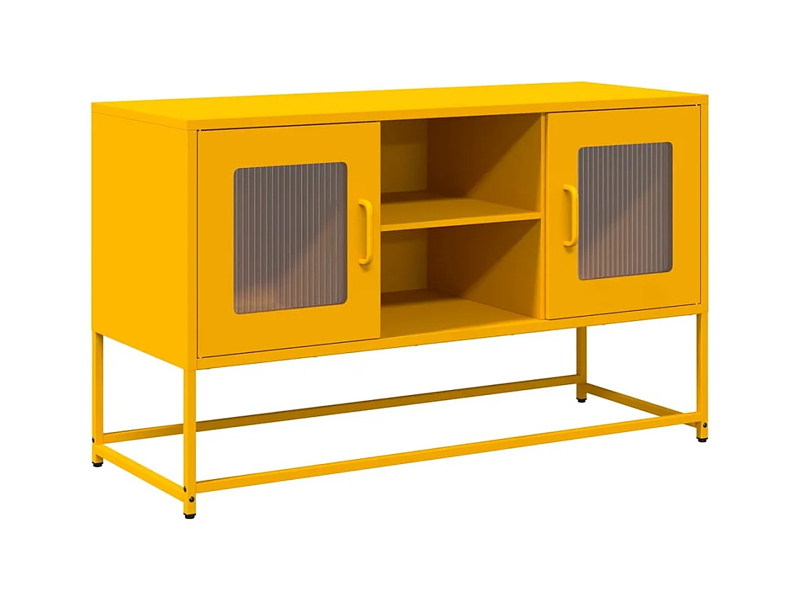 Meuble TV jaune moutarde 100,5x39x60,5 cm acier