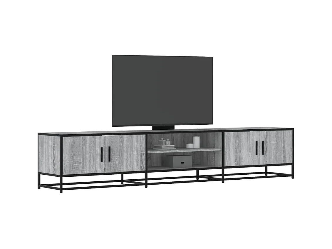 Meuble TV sonoma gris 210x35x41 cm bois d'ingénierie