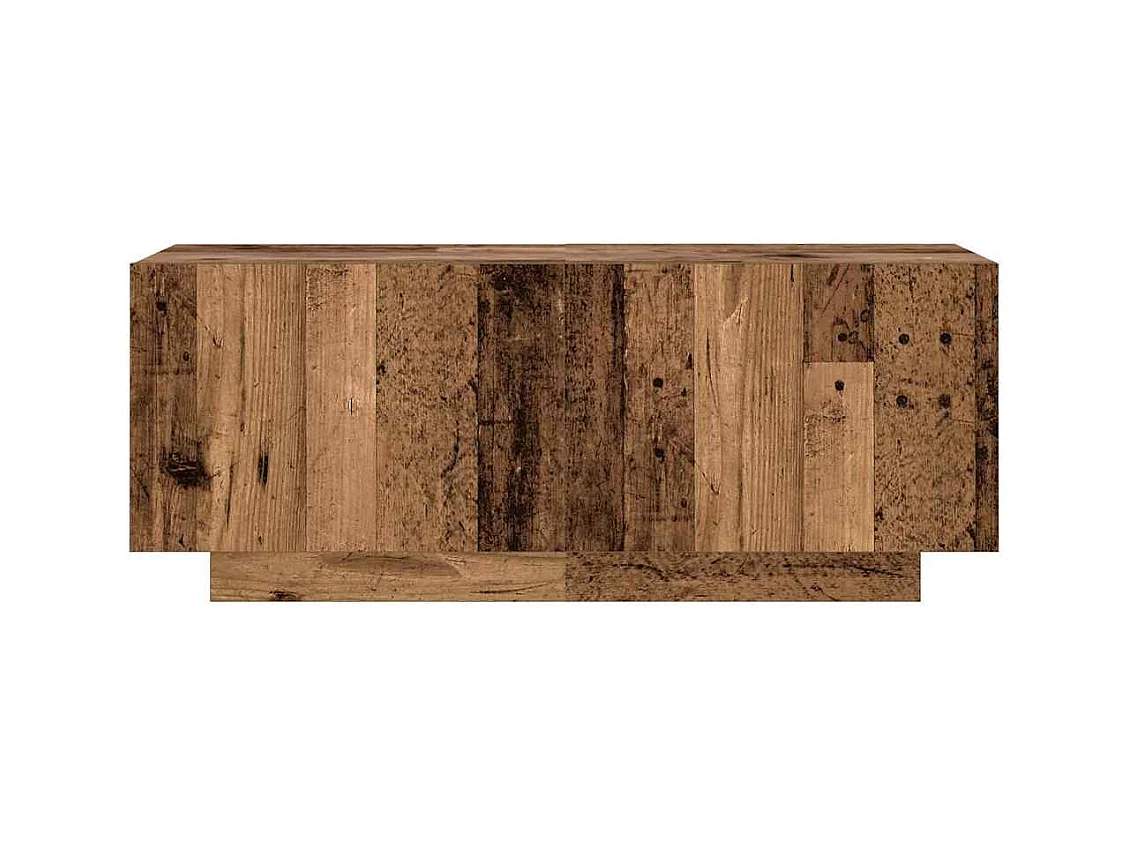 Meuble TV avec lumières LED vieux bois bois d'ingénierie