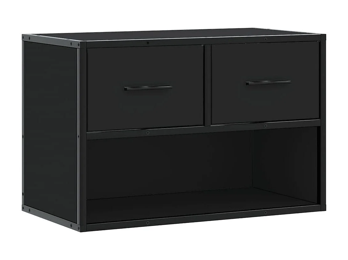 Meuble TV noir 60x31x39,5 cm bois d'ingénierie et métal