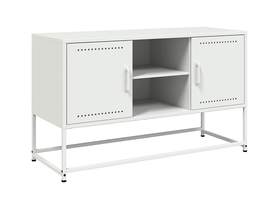 Meuble TV blanc 100,5x39x60,5 cm acier