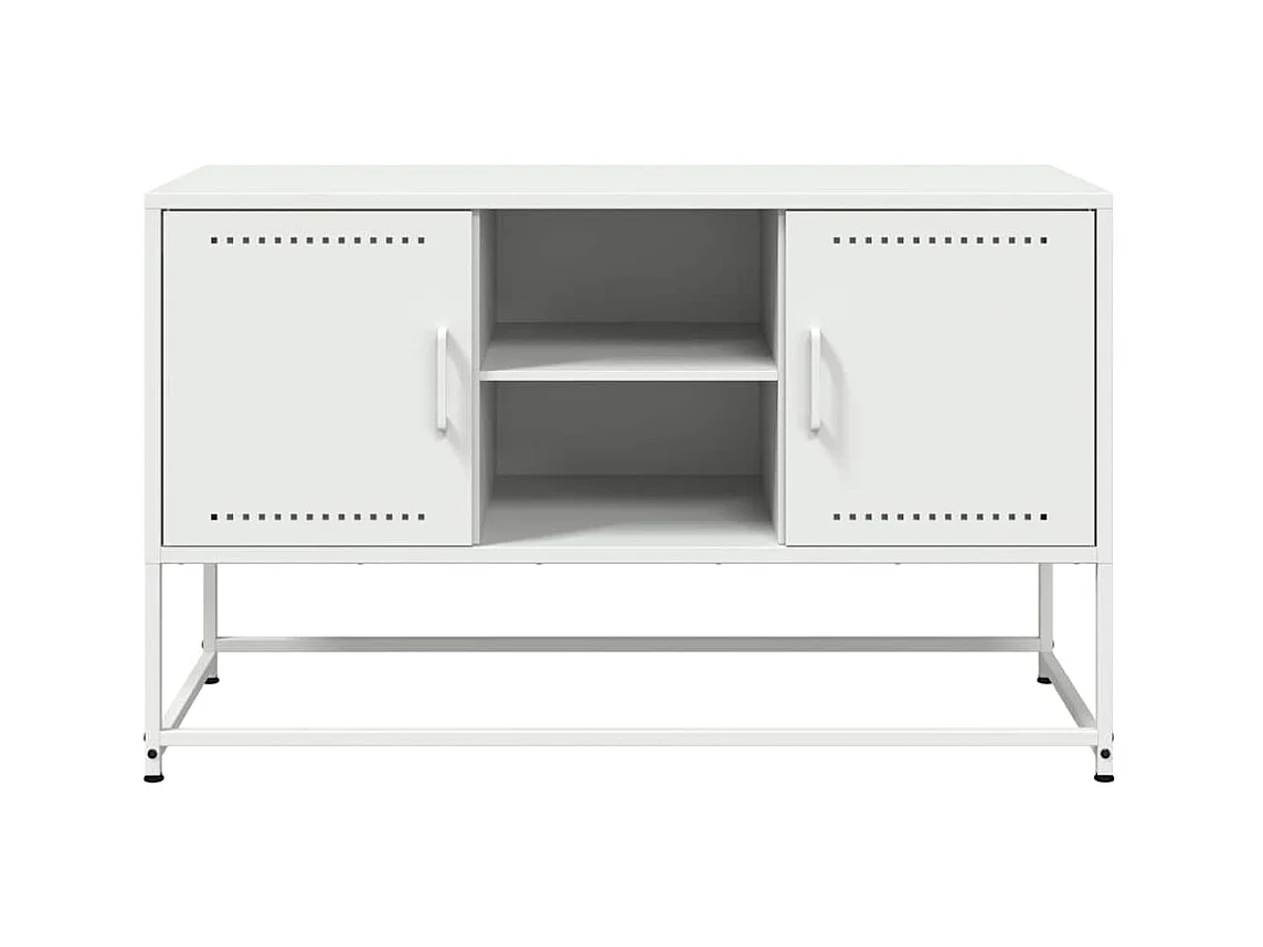 Meuble TV blanc 100,5x39x60,5 cm acier