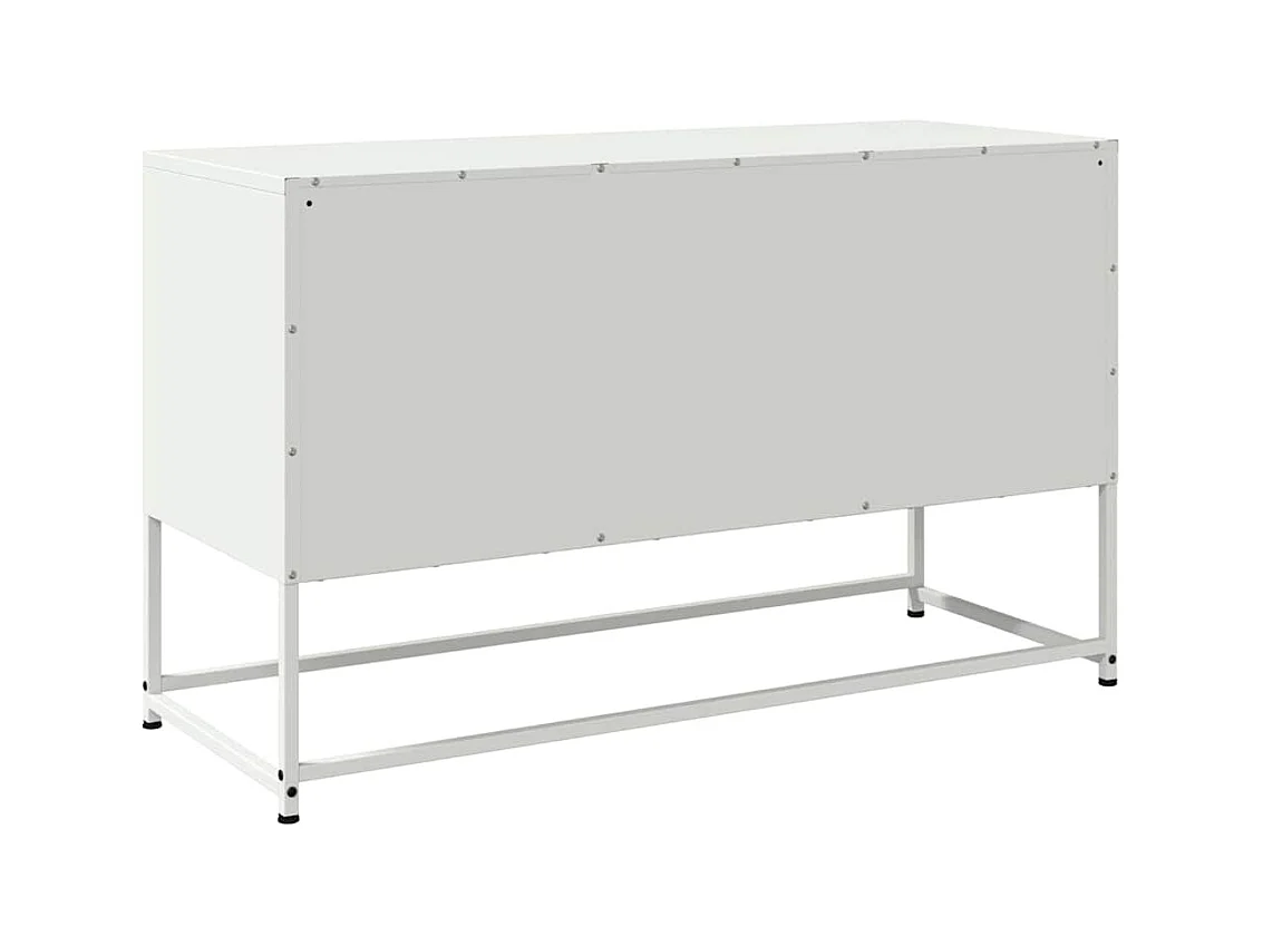Meuble TV blanc 100,5x39x60,5 cm acier