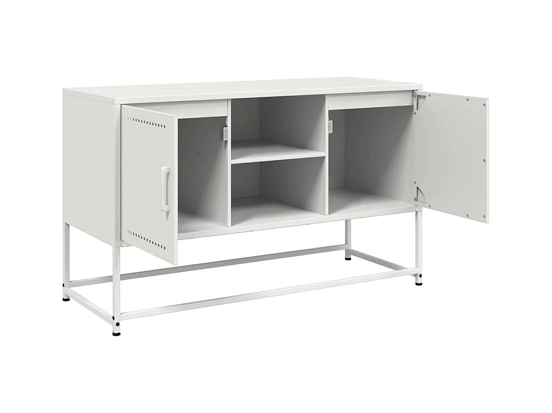 Meuble TV blanc 100,5x39x60,5 cm acier