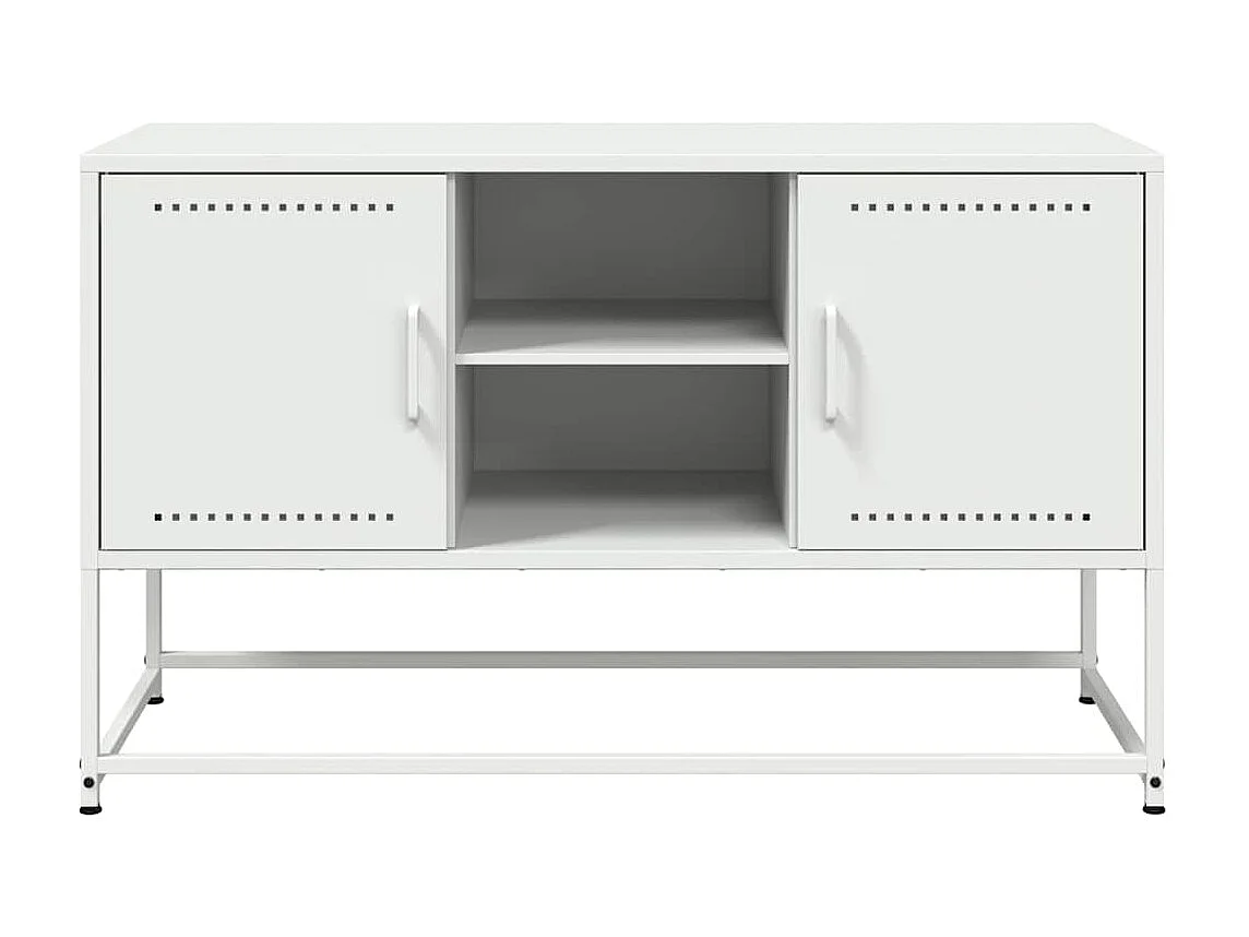 Meuble TV blanc 100,5x39x60,5 cm acier