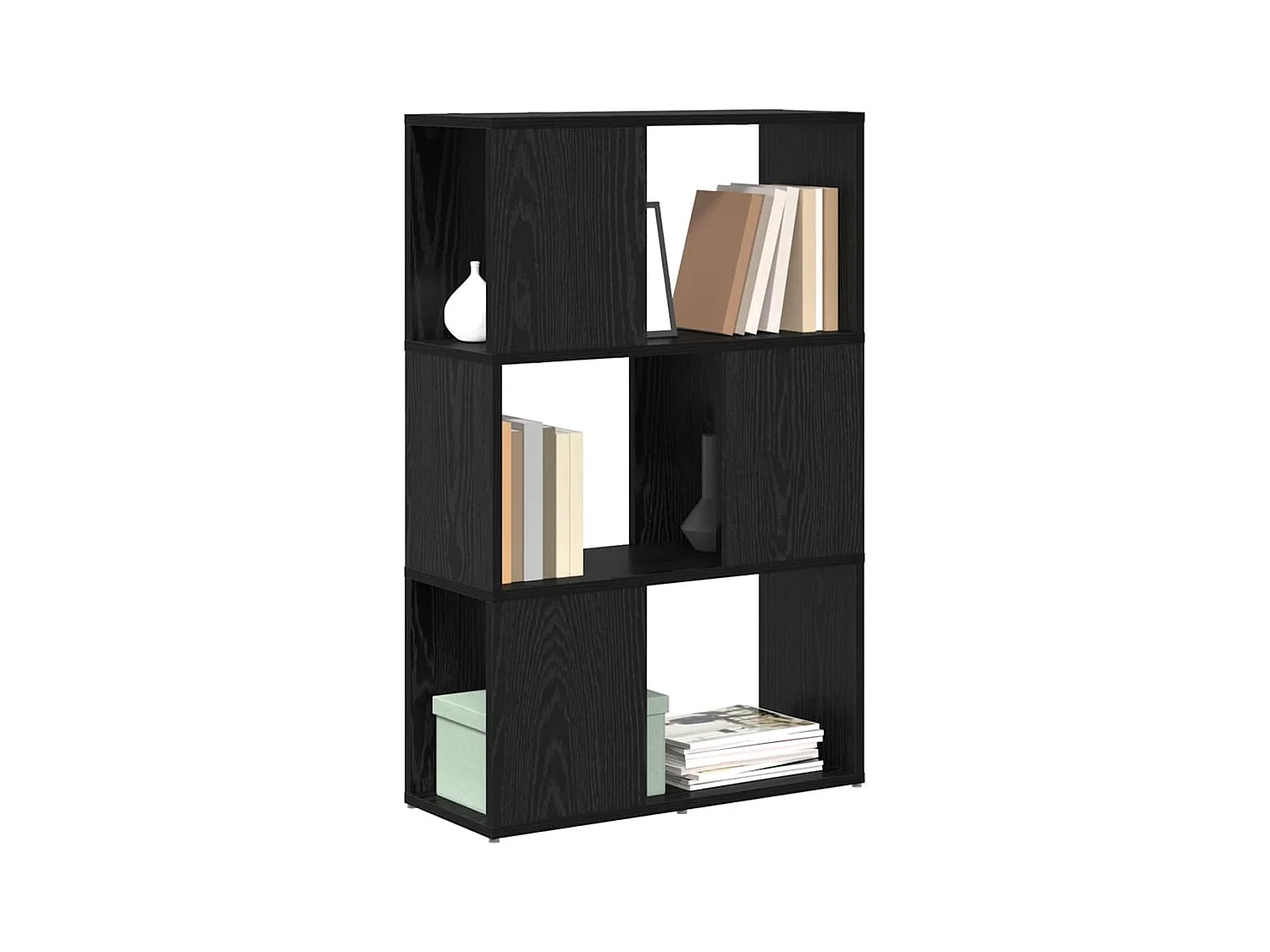 Centre de divertissement Noir 60 x 24 x 94 cm Bois d'ingénierie