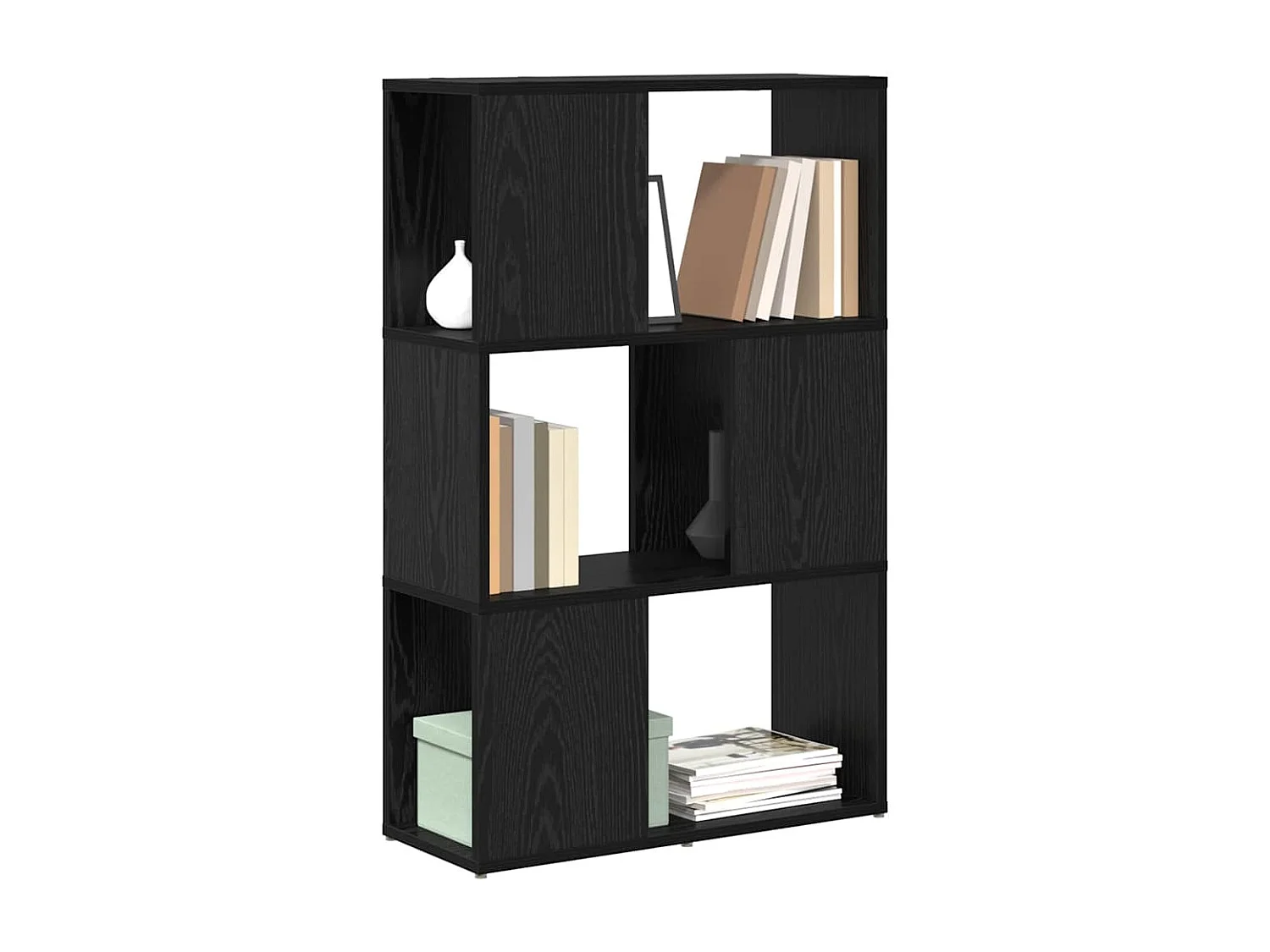 Centre de divertissement Noir 60 x 24 x 94 cm Bois d'ingénierie