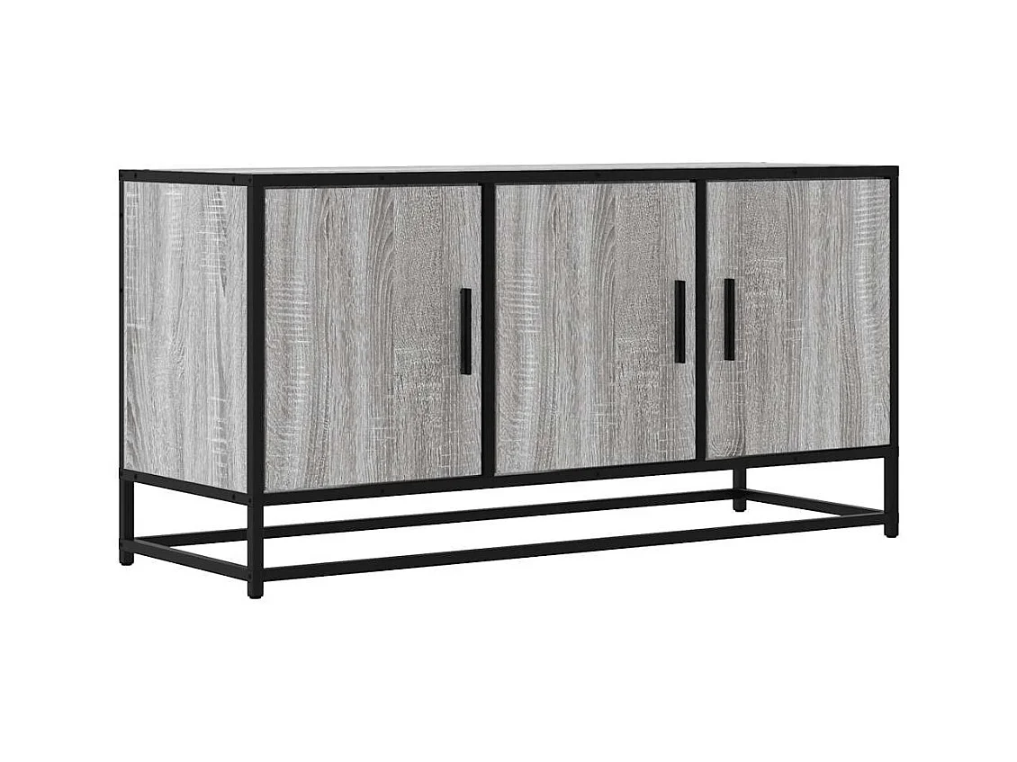 Meuble TV sonoma gris 100x35x50 cm bois d'ingénierie et métal