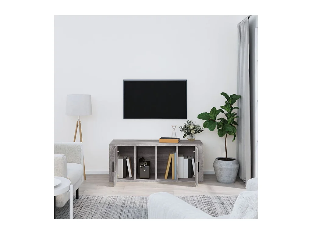 Meuble TV Sonoma gris 100x35x40 cm Bois d'ingénierie