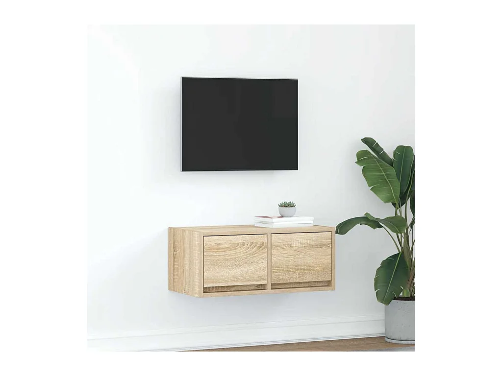 Meuble TV chêne sonoma 60x31x25,5 cm bois d'ingénierie