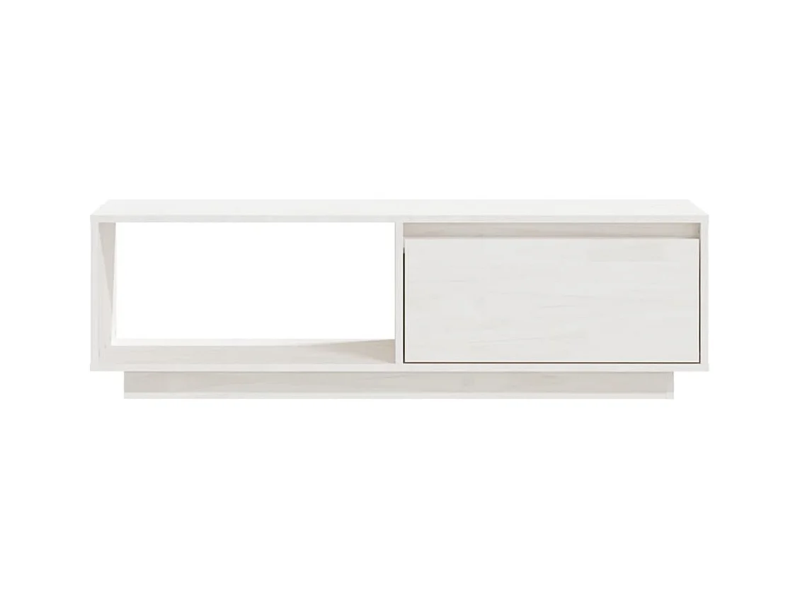 Witte tv-kast 110x30x33,5 cm Massief grenenhout