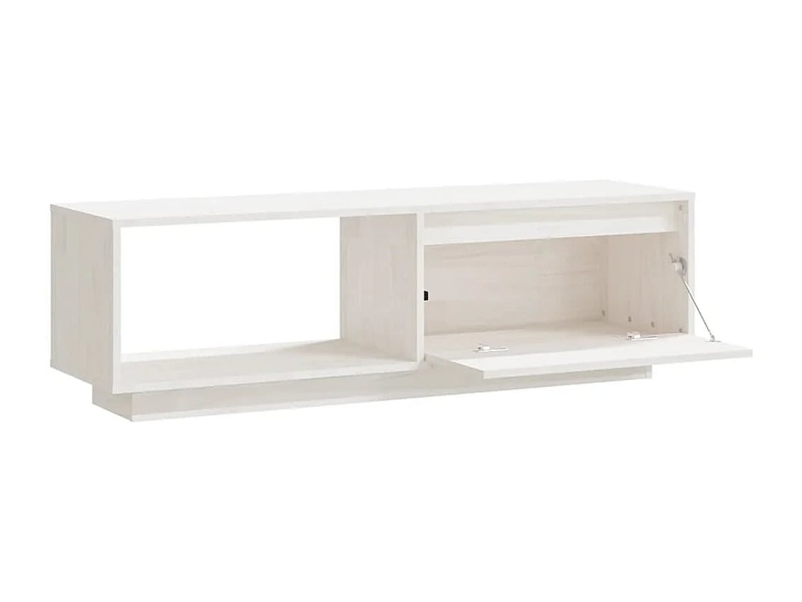 Witte tv-kast 110x30x33,5 cm Massief grenenhout