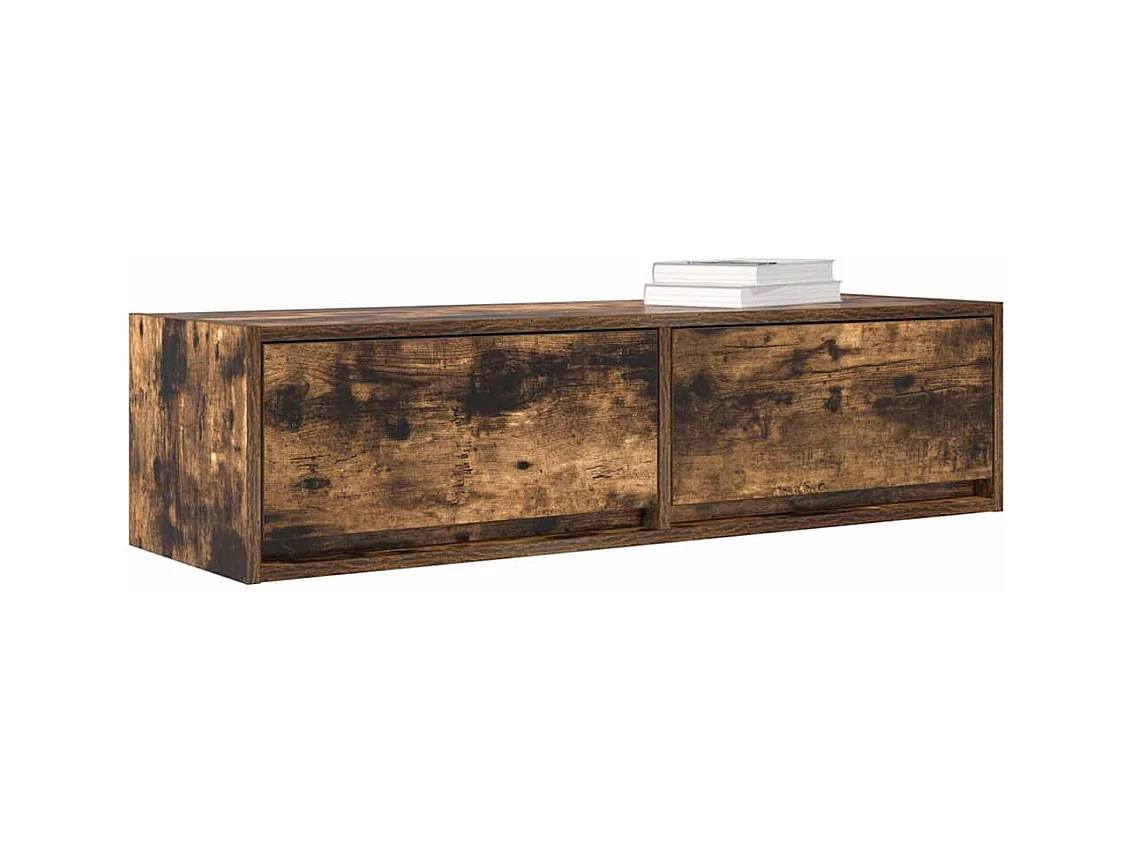 Meuble TV Chêne Fumé 100x31x25,5 cm Bois d'ingénierie