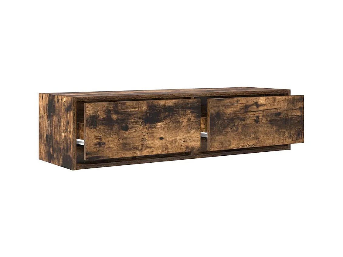 Meuble TV Chêne Fumé 100x31x25,5 cm Bois d'ingénierie
