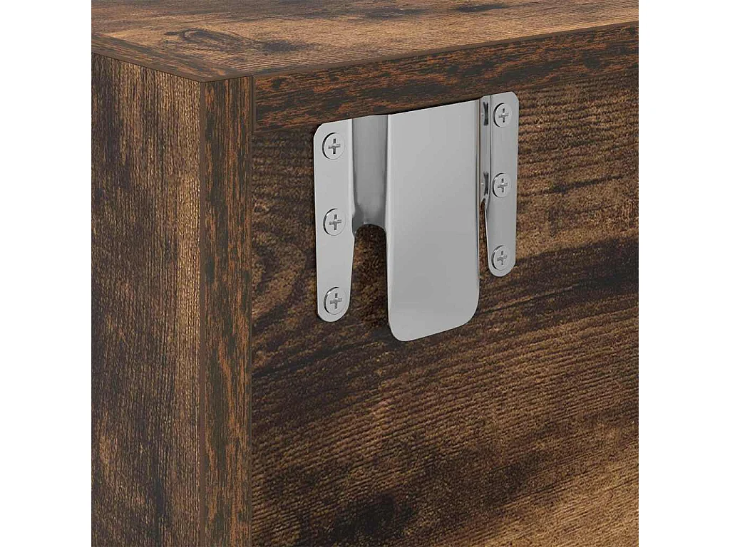 Meuble TV Chêne Fumé 100x31x25,5 cm Bois d'ingénierie