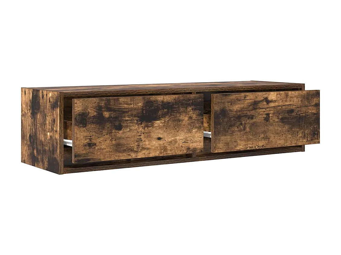 Meuble TV Chêne Fumé 100x31x25,5 cm Bois d'ingénierie