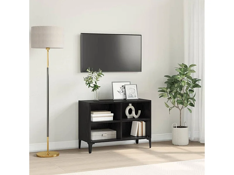 Meuble TV Noir 69.5 x 30 x 50 cm Bois d'ingénierie