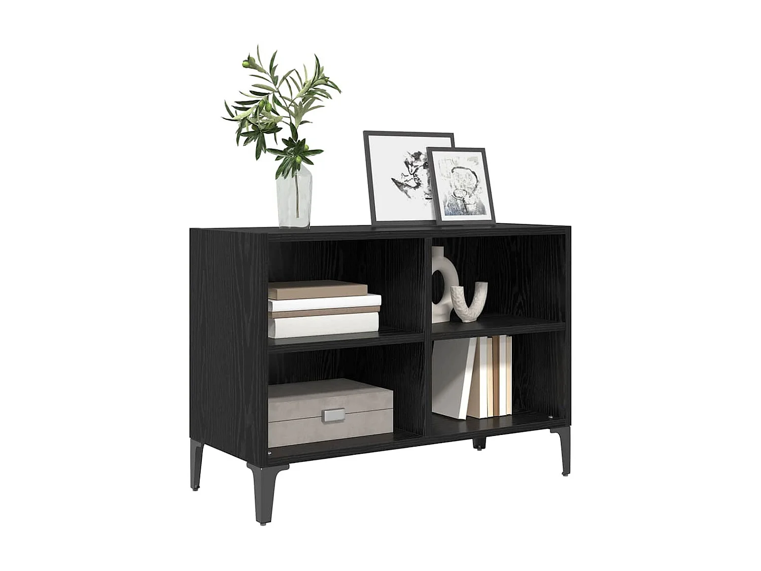 Meuble TV Noir 69.5 x 30 x 50 cm Bois d'ingénierie