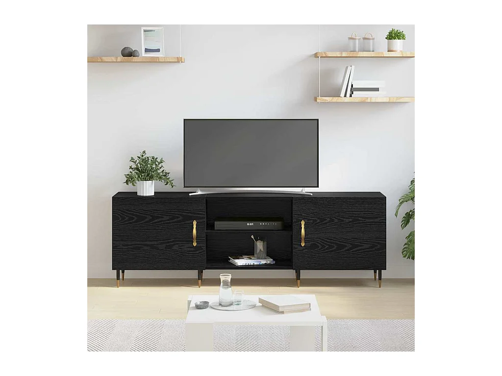Meuble TV Chêne noir 150 x 30 x 50 cm Bois d'ingénierie